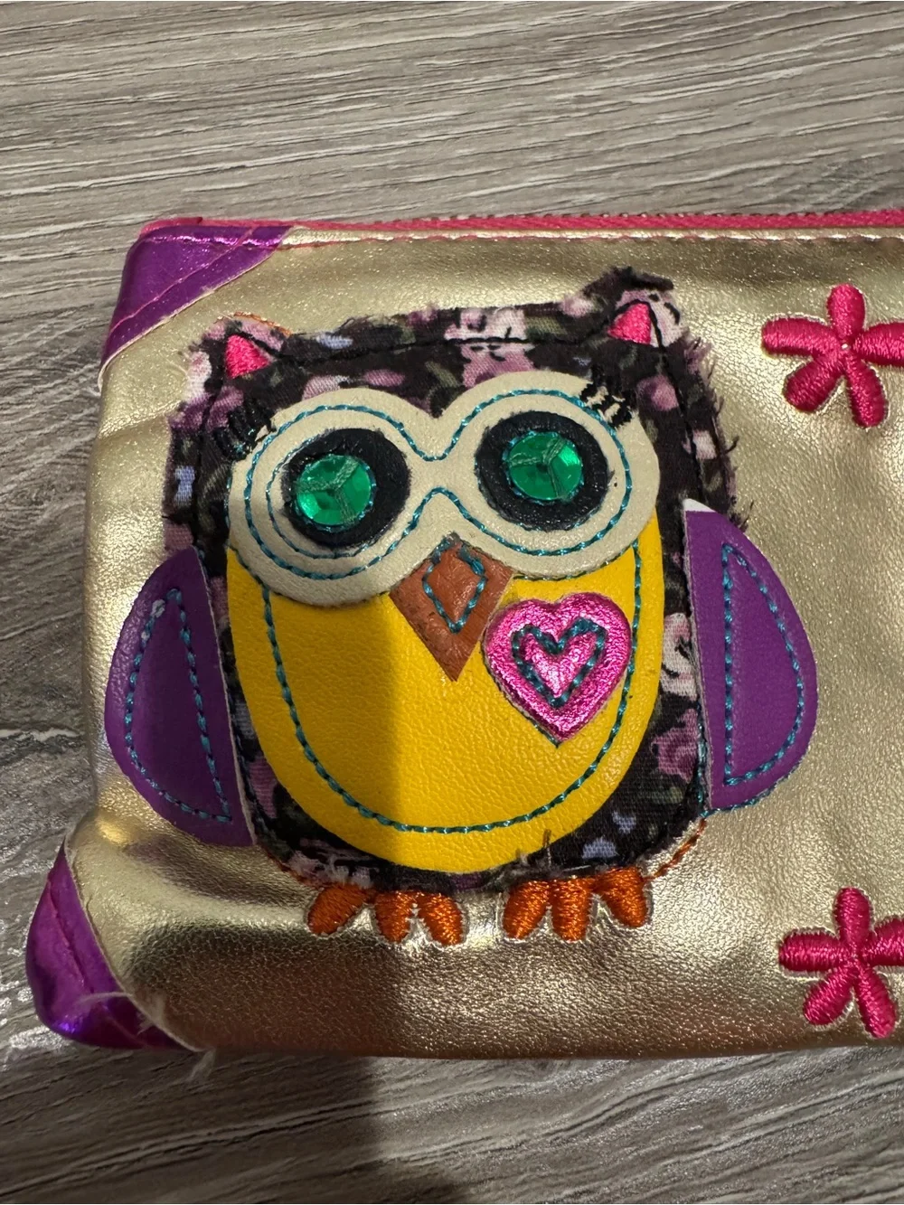 Owl Coin Purse Pouch - Think Happy Be Happy - Good Condition